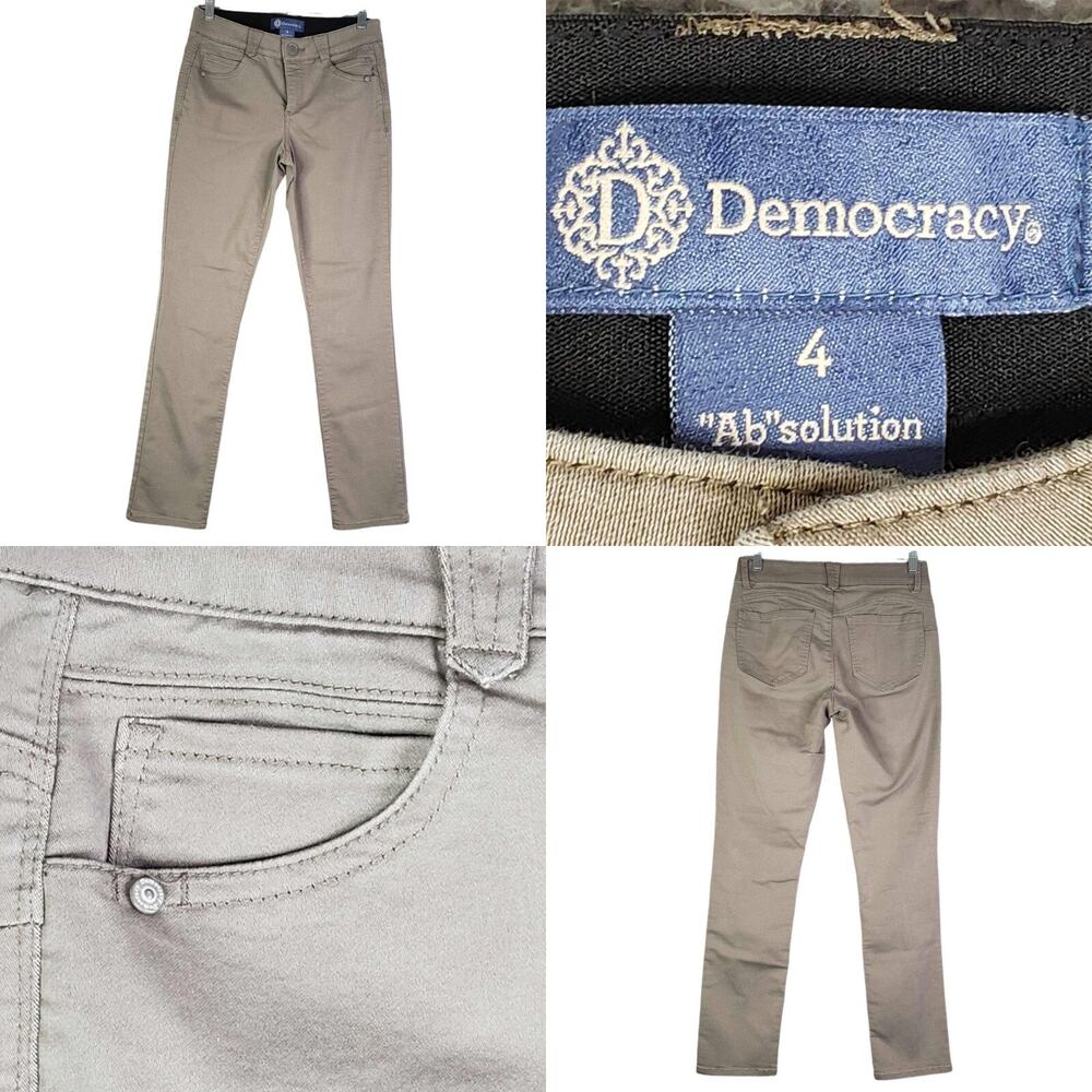 Democracy Jeans Ab Solution Womens Size 4 Brown Tan Ankle Length Stretch